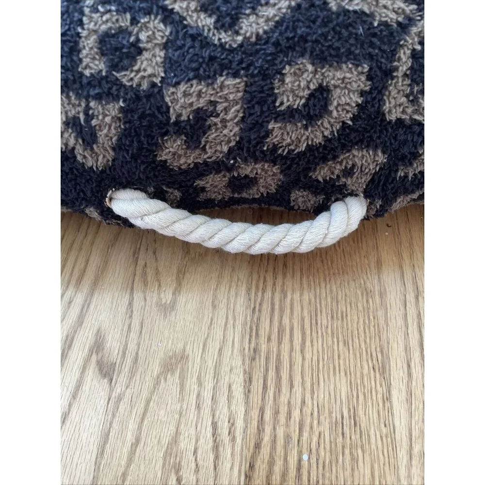 Barefoot Dreams Cozy Chic Pet Dog Bed Leopard Thyme and Black Size MEDIUM